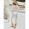 Unitalla - Kimono de malla transparente con bordado