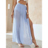 Talla M - Falda Pareo Liso Azul