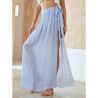 Talla M - Falda Pareo Liso Azul
