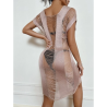 Talla S - Cover Up Rosa Gold Hilos de manga