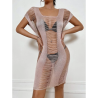 Talla S - Cover Up Rosa Gold Hilos de manga